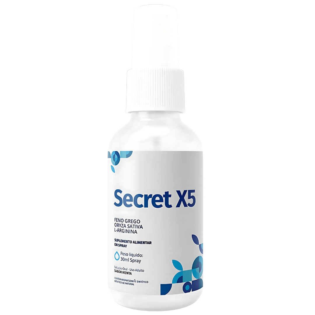 Secret X5 Suplemento Alimentar Líquido Em Spray 30ml Sabor Menta