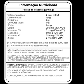Calciflan Suplemento Alimentar Com 60 Cápsulas de 500mg